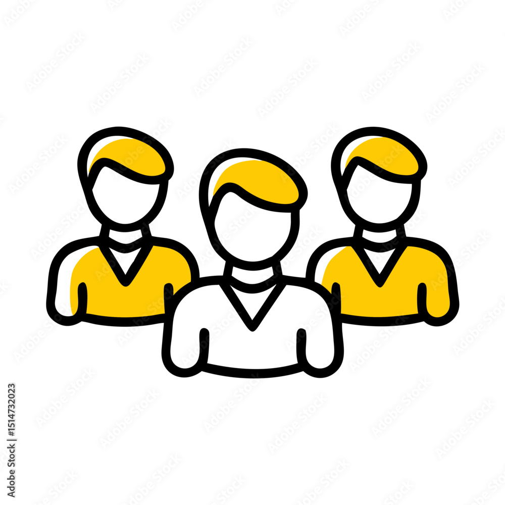 Poster students group color icon on transparent background for web and graphic design