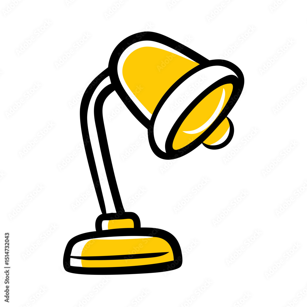 Poster table lamp color icon on transparent background for web and graphic design