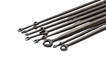 A set of allen wrenches of varying sizes, Transparent background, PNG file
