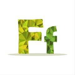 big and small letter F polygon concept