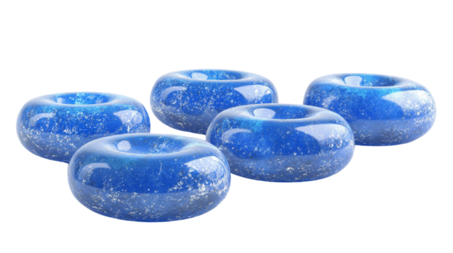 A set of curling stones placed on the ice,Transparent background, PNG file