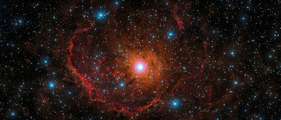 Colorful Starry Nebula In Space