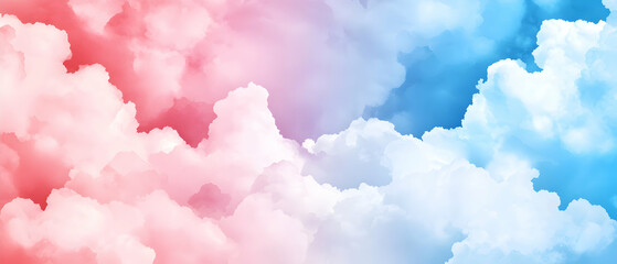Pastel Sky With Fluffy Clouds