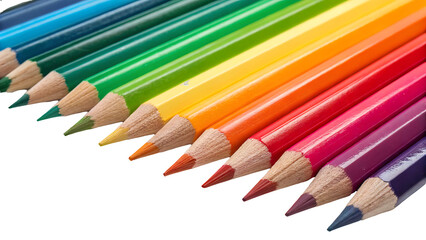 Color pencils isolated on transparent background