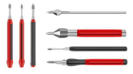 A set of screwdrivers in different sizes and shapes,Transparent background, PNG file