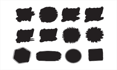 A collection of various abstract shapes created with a textured brush stroke effect.