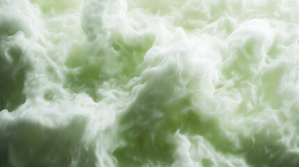 Fototapeta premium Soft green cloud texture with diffused light creating a calm and dreamy atmosphere. 