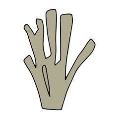 Obraz premium Beautiful coral reef element stock design. cartoon coral reef isolated on white background. Abstract Seaweed Shape Aesthetic Element Vector Illustration