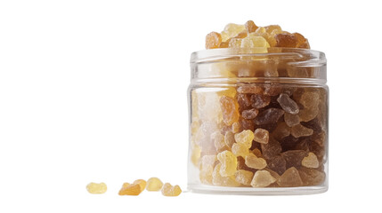 A small jar of frankincense resin for incense, Transparent background, PNG file
