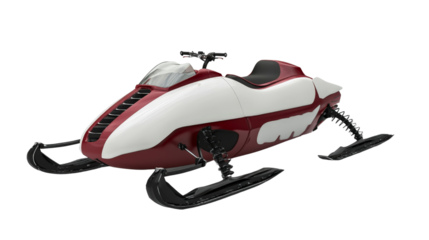 A snowmobile designed for traversing snowy landscapes, Transparent background, PNG file