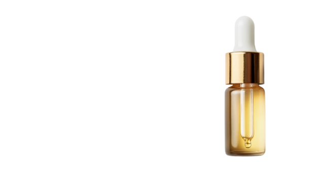A small bottle of cuticle oil with a dropper, Transparent background, PNG file