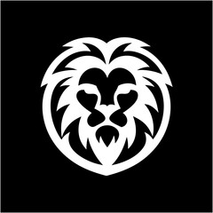 lion face vector button style icon , fierce and elegant design for different uses
