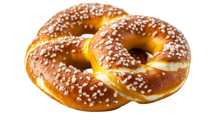 A soft pretzel with coarse salt and mustard, Transparent background, PNG file