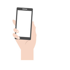 Hand holding phone cartoon element stock. and gesture design element