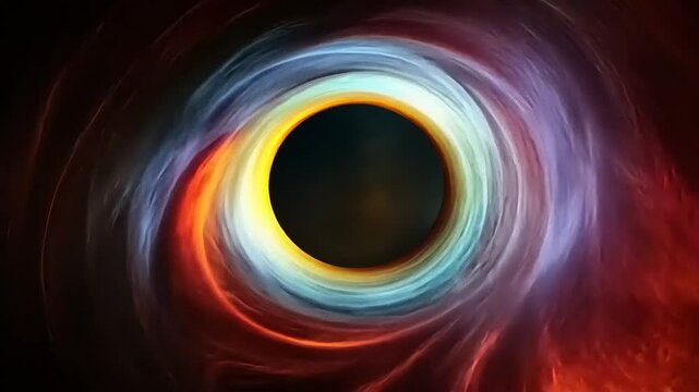 Colorful and Mystical Black Hole Portal Animation with Swirling Energy Effects
