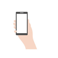 Hand holding phone cartoon element stock. and gesture design element