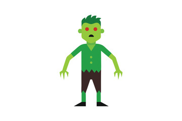 Zombie Halloween Scary Undead Illustration on White Background
