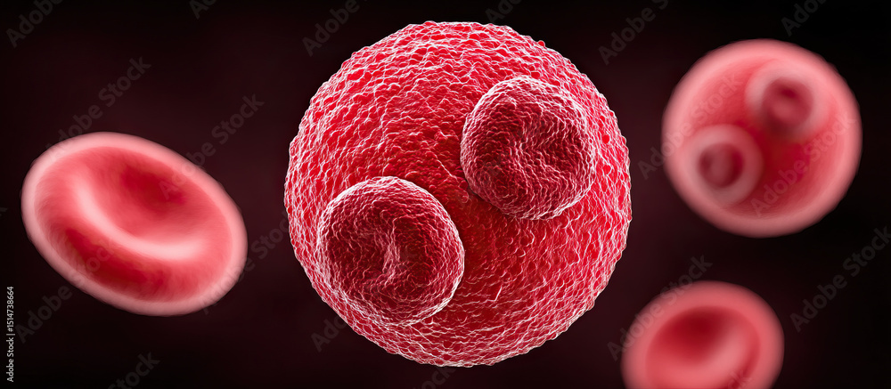 Aufkleber red blood cell with mrsa bacteria close up showing infection and microscopic view of pathogen in blo