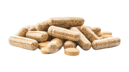 A traditional Chinese herbal formula in pill form, Transparent background, PNG file