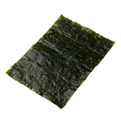 Dried nori seaweed sheet for sushi, isolated transparent background, japanese cuisine ingredient,...