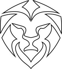 lion face outline vector on clean background, great for logos and icons.
