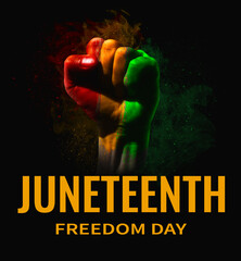Juneteenth Freedom Day. African heritage . June 19. Celebrate Black Freedom. 3d illustration