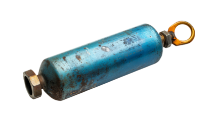A welding torch with a blue gas cylinder, Transparent background, PNG file