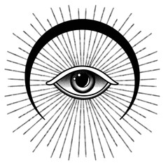 Evil eye tattoo design. illustration EPS10