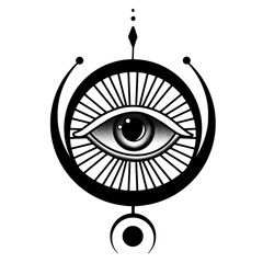 Evil eye tattoo design. illustration EPS10