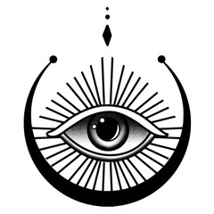 Evil eye tattoo design. illustration EPS10