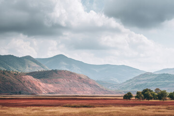 stunning open pit mine in zambia set against dramatic storm clouds rich color tones