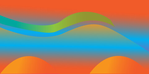 Bright colorful abstract rainbow wave background with sun and summer design