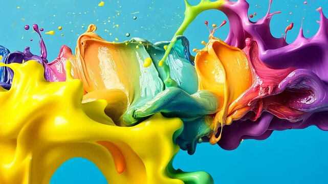 Colorful Paint Splash Background Video: Vibrant Abstract Art for Creative Projects