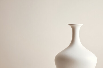 closeup studio shot of beautifully crafted ceramic vase highlighting its elegant curves and smooth texture