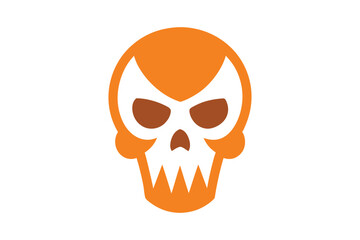 Skull Illustration for Halloween on White Background
