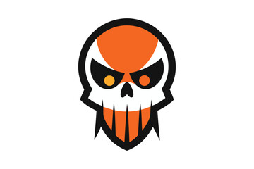 Skull Illustration for Halloween on White Background
