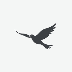 Download a sleek, stylized dark gray bird silhouette – perfect for logos, tattoos, wall art, and design projects. Clean, modern, and minimalist vector graphic.