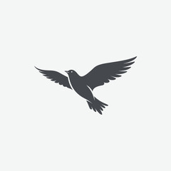 Obraz premium Download a sleek, stylized dark gray bird silhouette – perfect for logos, tattoos, wall art, and design projects. Clean, modern, and minimalist vector graphic.