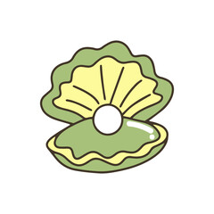 Handrawing underwater habit isolated on white background. Big set with cute sea animals, shells, corals, seaweed. Kawaii sea life character elements. Cartoon coloringbook or coloring page.