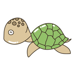 Handrawing underwater habit isolated on white background. Big set with cute sea animals, shells, corals, seaweed. Kawaii sea life character elements. Cartoon coloringbook or coloring page.