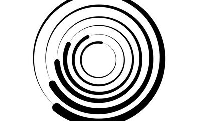 Circular swirl, spiral illustration - Random concentric circles. eps vector dynamic