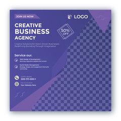 Digital marketing agency social media post design and web banner template