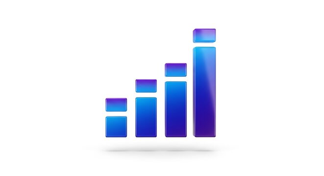 Ascending Bar Graph  Visualizing Growth and Progress with Gradient Blue Chart