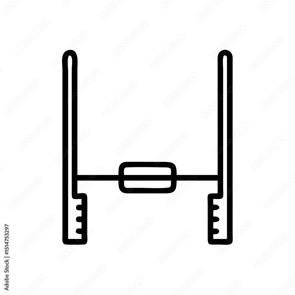 Poster rugby goal posts in simple linear vector icon style