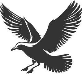 Obraz premium Vector drawing silhouette of a seagull bird artwork black