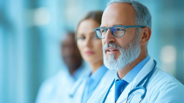 Focused Healthcare Professionals in a Row