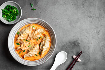 Thai Coconut Curry Dumpling Soup