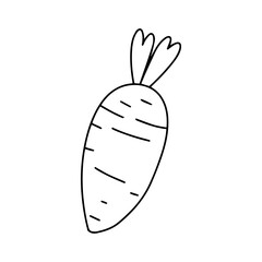 Outline vegetables isolated on white background. broccoli, carrot, tomato,cabbage. icon or sign vegetables. coloring book for kids