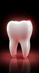 3d Rendering of a Glossy White Tooth for Dental Health and Care
