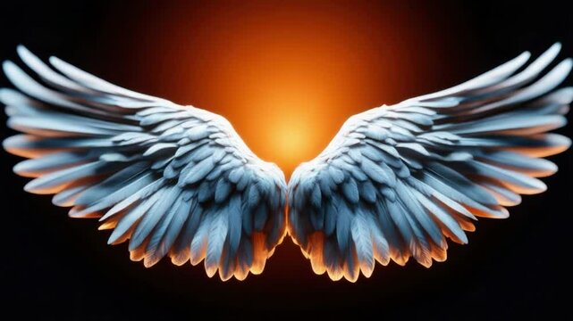 Wings of Light: Captivating and artistic, these radiant wings with soft, ethereal textures seem to soar towards a warm, inviting light, symbolizing hope and freedom.